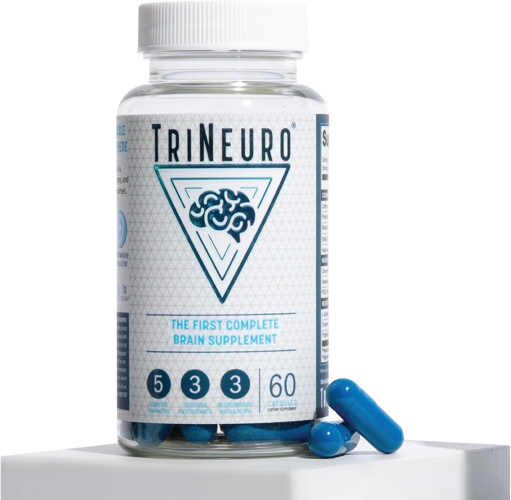 Daily Brain Supplement, NSF Certified, Neurosurgeon Formulated Nootropic to Help Boost Memory, Enhance Cognition & Support Brain Health with Resveratrol & Glutathione, 60 Servings