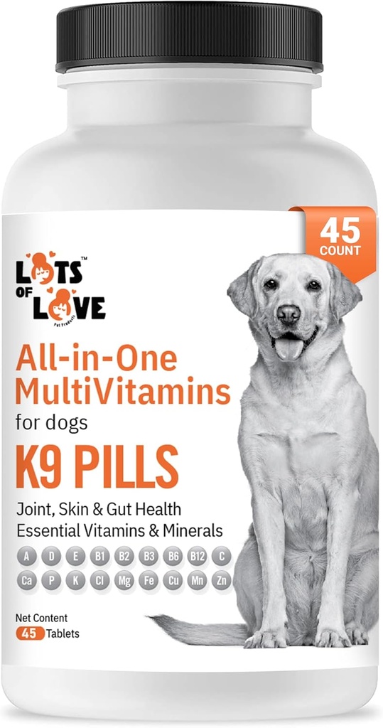 K9 Χάπια - Multivitamin για σκύλους - συμπλήρωμα σκύλου & βιταμίνη για μικρούς, μεσαίους και μεγάλους σκύλους (45 Count)