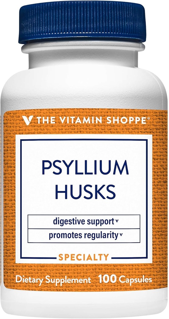 Η βιταμίνη Shoppe Psyllium Husks – Plantago Ovata Fiber συμπλήρωμα που υποστηρίζει την κανονικότητα & υγιή χοληστερόλη, 840 mg ανά υπηρεσία - Χωρίς γλουτένη (100 κάψουλες)