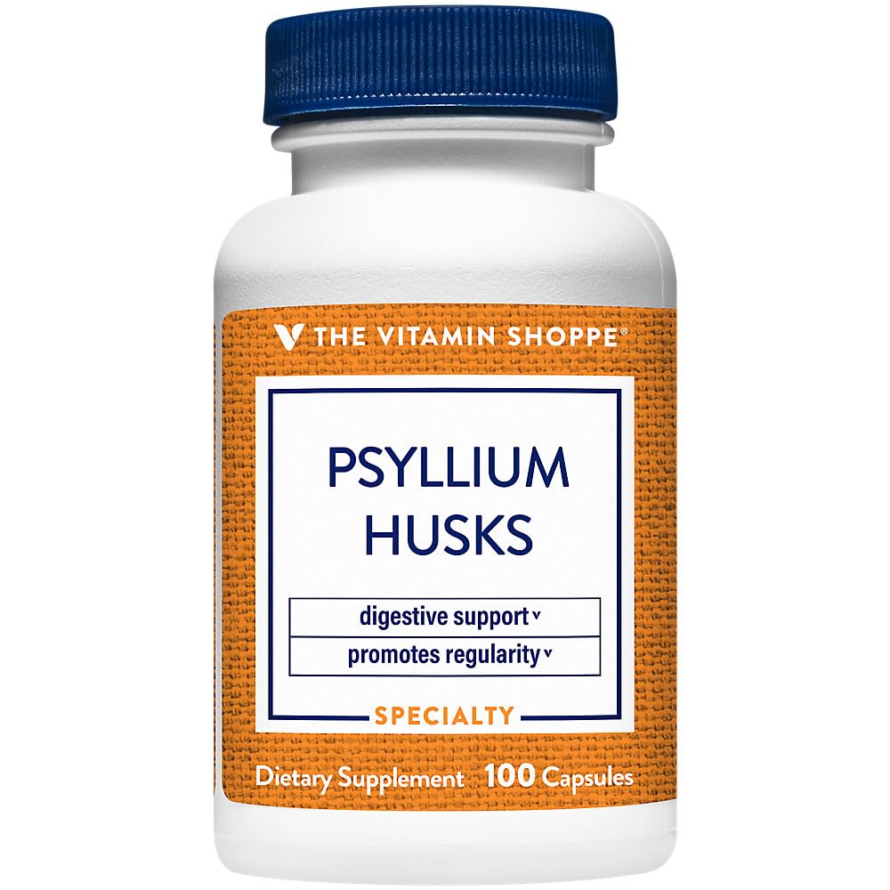 Η βιταμίνη Shoppe Psyllium Husks – Plantago Ovata Fiber συμπλήρωμα που υποστηρίζει την κανονικότητα & υγιή χοληστερόλη, 840 mg ανά υπηρεσία - Χωρίς γλουτένη (100 κάψουλες)