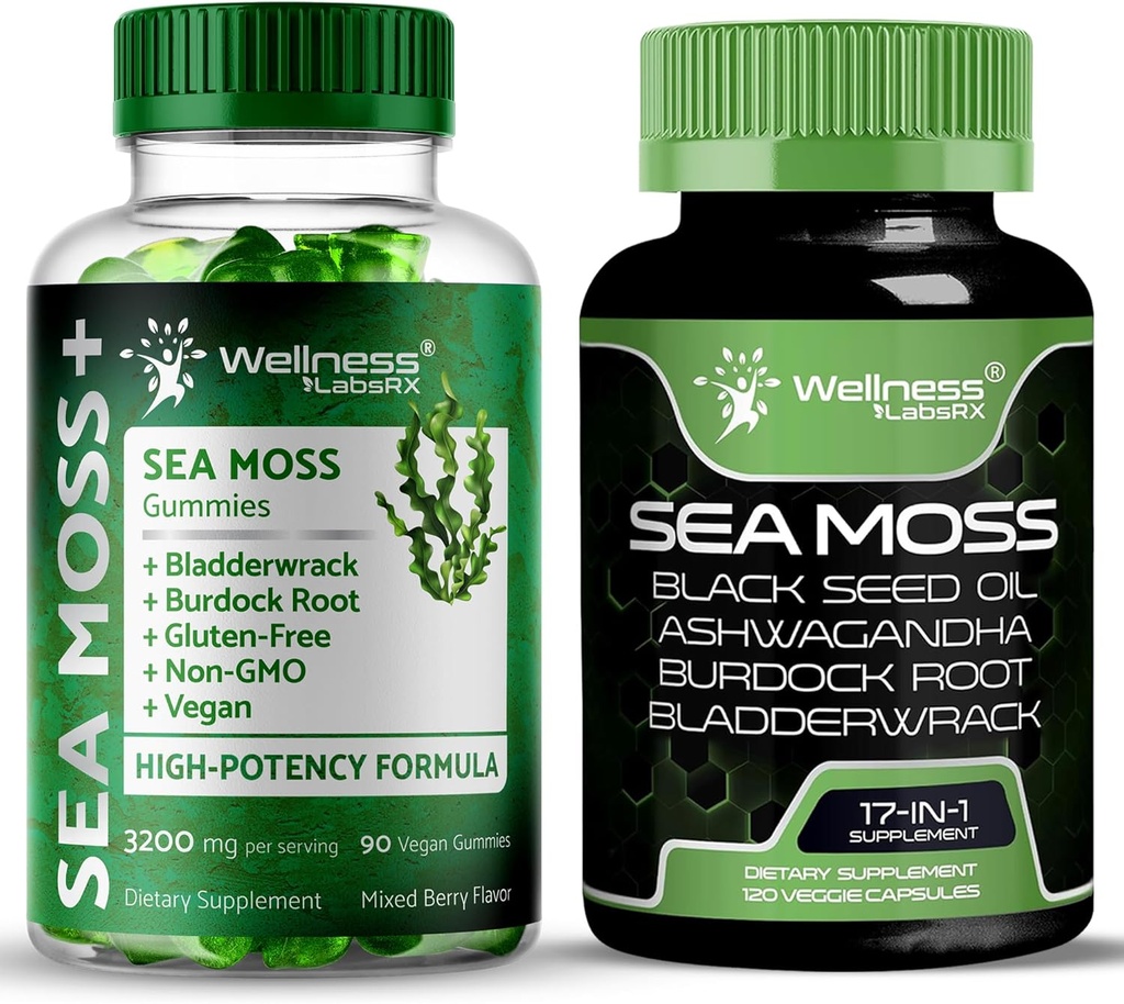 WELNESS LABSRX Irish Sea Moss Κάψουλες - Sea Moss Gummies 3200mg