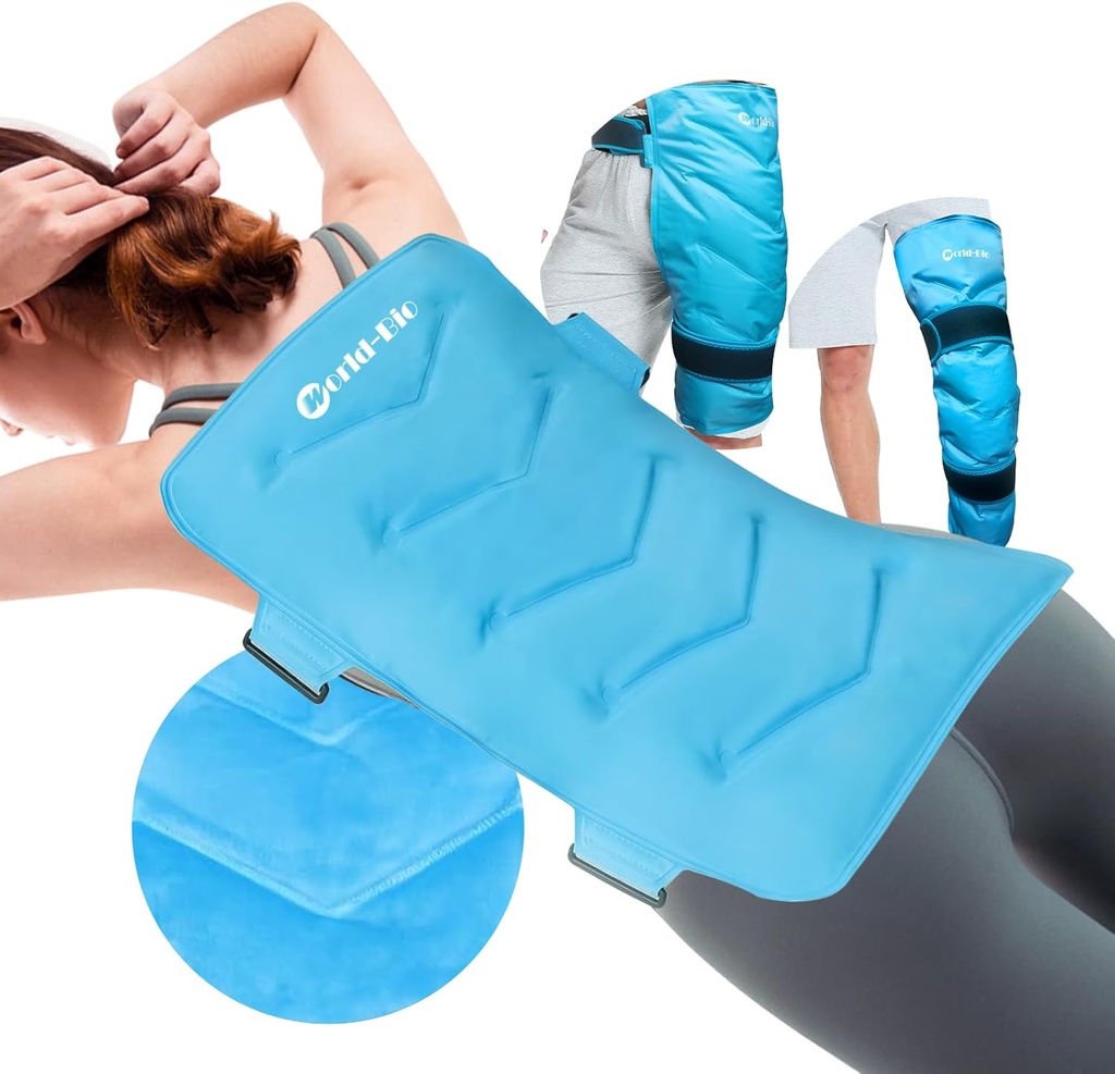 Full Back Ice Pack για τραυματισμούς Reuseable Large Gel Ice Wrap for Back Pain Relief, Ευέλικτη Ψυχρή Θεραπεία Συμπίεση για Οίδημα, Μελανιές, Διαστρεβλώσεις, Χειρουργική, XXL, 21"x13"