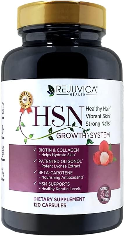 Hair Skin and Nails Vitamins - HSN System - Υποστηρίζει υγιή μαλλιά, δέρμα & νύχια - Advanced Encapsulated Remedy - Formed with Oligonol, Biotin, Collagen, MSM, Hyaluronic Acid & More