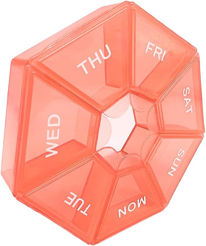 Διοργανωτής χαπιών, μικρό κουτί χαπιών, πορτοκαλί θήκη χαπιών, εβδομαδιαίος διοργανωτής χαπιών, οργανωτής χαπιών φαρμάκων 1 φορά την ημέρα, εμπορευματοκιβώτιο χαπιών, κάτοχος χαπιών, ημερήσιος διοργανωτής χαπιών 7 ημέρα