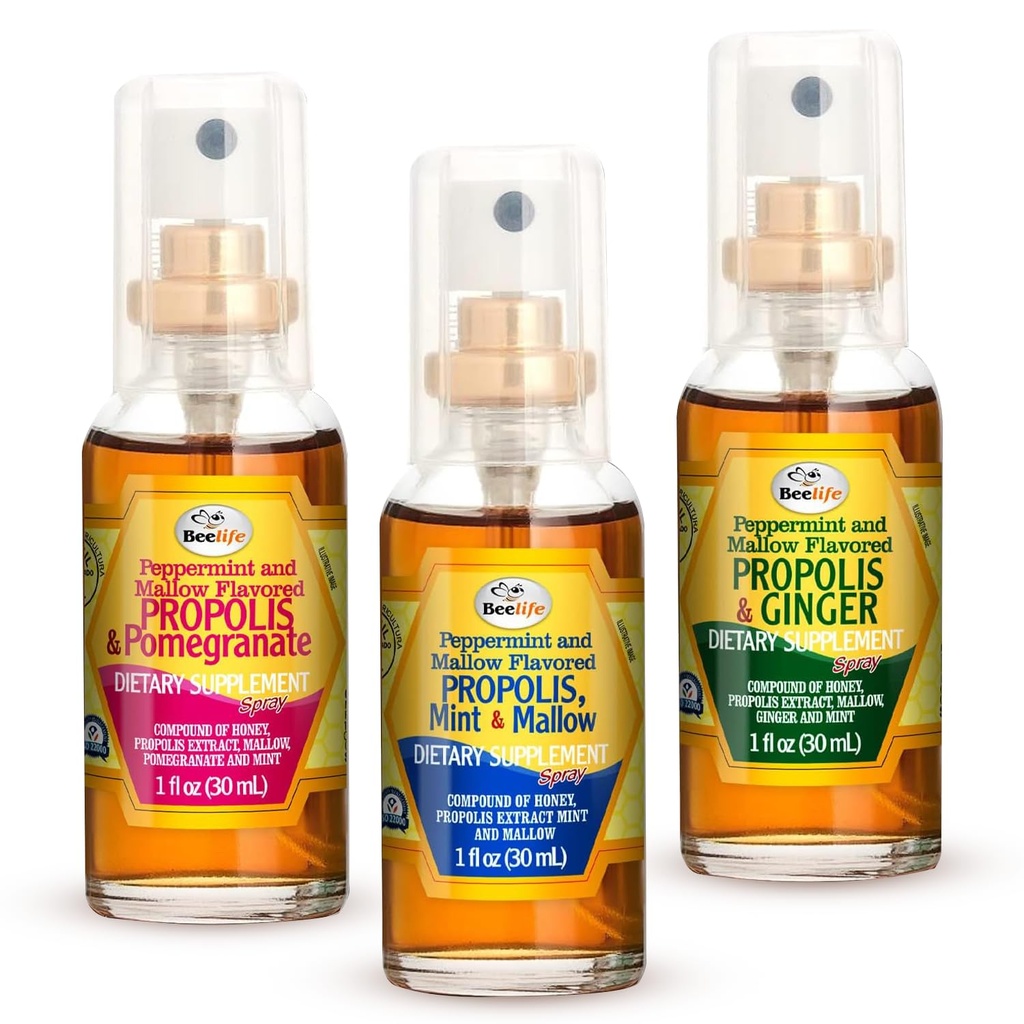 Beelif Propolis Prooat Spray – Bee Propolis Spray για φυσική ανοσοποιητική υποστήριξη & ανακούφιση από πονόλαιμο – Πλούσιο σε αντιοξειδωτικά, φλαβονοειδή & Artepillin C, Χωρίς ζάχαρη, χωρίς γλουτένη -3-πακέτο, 90ml (Διαφορεμένα)
