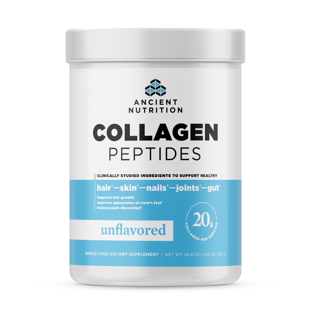 Αρχαία διατροφή Κολλαγόνο Πεπτίδες, Collagen Peptides σκόνη, Unflaved Hydrolyzed Collagen, Υποστηρίζει υγιή δέρμα, αρθρώσεις, Gut, Keto και Παλαιό φιλικό, 38 Υπηρεσίες, 20g Collagen ανά υπηρεσία