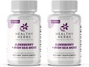 Healthy Herbs Wildcrafted Elderberry Sea Moss Capsules | 2600mg Irish Sea Moss + Elderberry Essentials Blend | US-Made, Vegan, Non-GMO, Easy-Swallow (2-Pack)