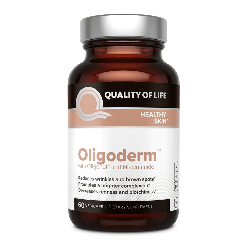 Ποιότητα ζωής Oligoderm, Premium συμπλήρωμα υποστήριξης του δέρματος που διαθέτει ολιγονόλη και Νιακιναμίδη - 60 κάψουλες
