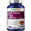 NusaPure Red Yeast Rice 1800mg 180 Veggie Capsules (Non-GMO, Vegan)