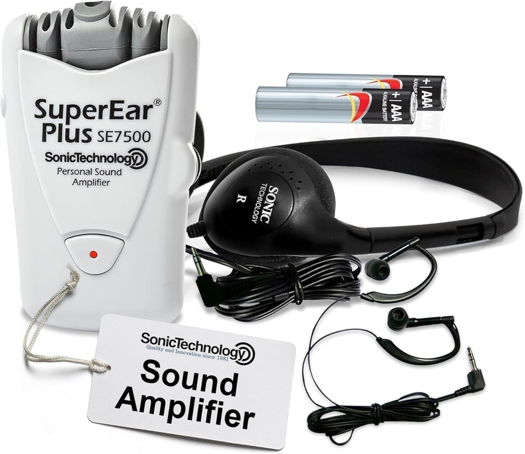 SuperEar Model SE7500 για Seniors - Ενισχυτές ακοής για Seniors & Ηλικιωμένους, Super Ear Personal Ενισχυτής ήχου, Ενισχυτής ήχου Ακουστική συσκευή και αξεσουάρ ήχου σε 50dB Αύξηση ατμοσφαιρικών ήχων