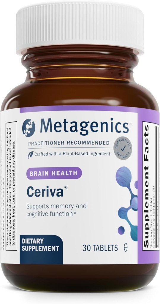 Μεταγονική Ceriva - Γνωστική & Memory Support Formula με Huperzine A* - Υποστηρίζει Focus, Rechall & Brain Health* - Μη ΓΤΟ, Γλουτένη‐ Δωρεάν