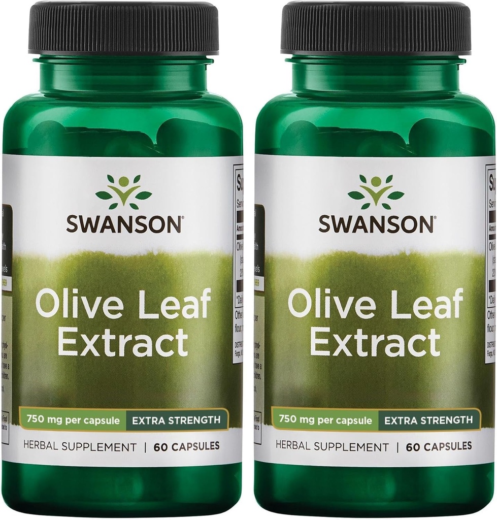 Κάψουλες Εκχύλισμα Ελιάς Swanson με 20% Oleuropein - (60 κάψουλες, 750mg έκαστο) 2 Συσκευασία