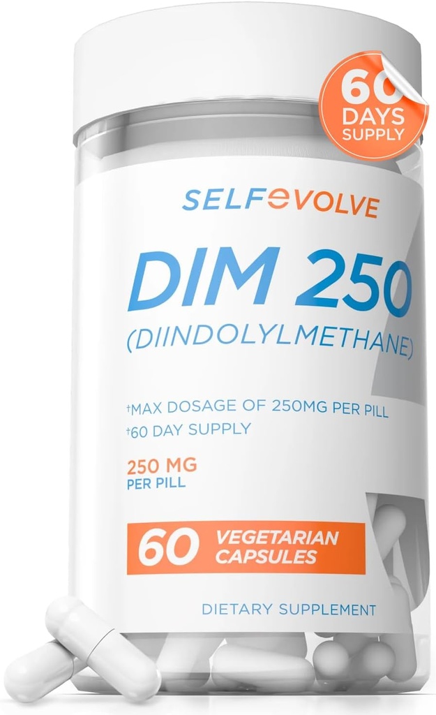 Συμπλήρωμα DIM 250 mg με BioPerine, Ισορροπία Οιστρογόνων & Ορμονική Ισορροπία για Γυναίκες & Άνδρες, Συμπληρώματα Εμμηνόπαυσης για Γυναίκες, Αντιοξειδωτική Υποστήριξη, Κάψουλες Vegan, 60 Ct, 2 Μήνες Προσφορά