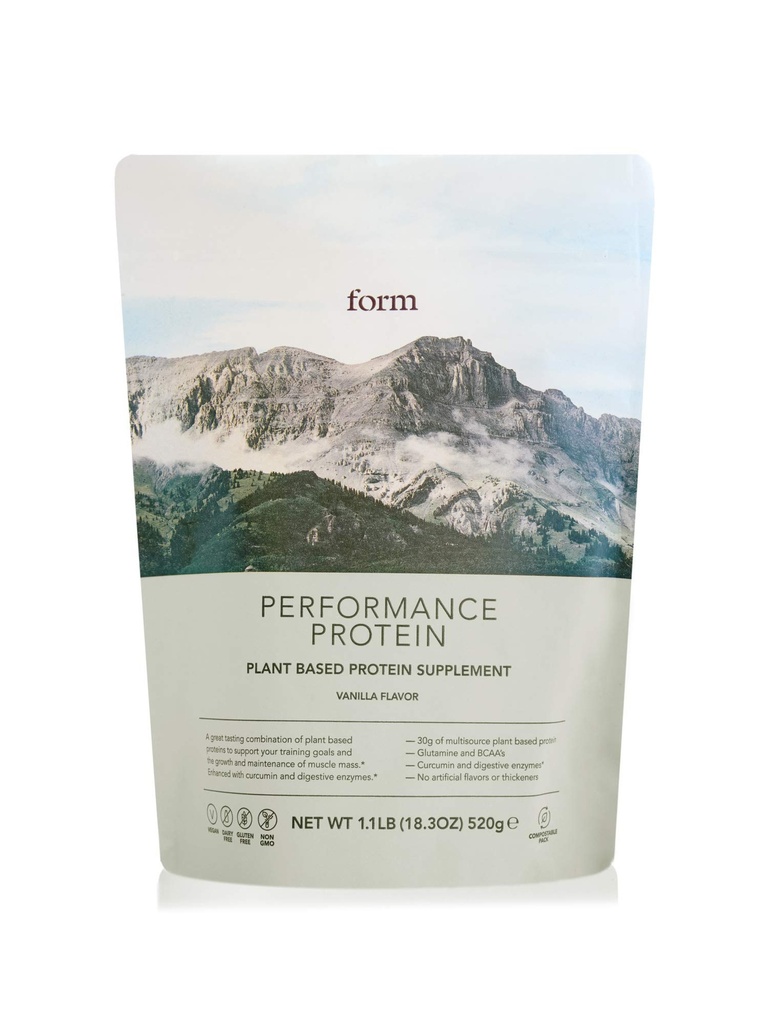 Form Performance Protein - Vegan Protein Powder - 30g Πρωτεΐνη με βάση το φυτό ανά υπηρεσία, με BCAAs και Digestive Enzymes. Τέλεια γυμναστική. Έχει υπέροχη γεύση με το Just Water! (Βανίλια)