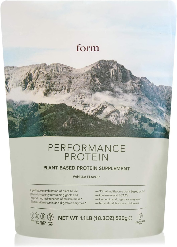 Form Performance Protein - Vegan Protein Powder - 30g of Plant Based Protein per Serving, with BCAAs and Digestive Enzymes. Perfect Post Workout. Tastes Great with Just Water! (Vanilla)
