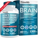 14-σε-1 Lions Mane Συμπληρώματα Κάψουλες - Nootropic Συμπλήρωμα εγκεφάλου με Ginkgo Biloba για την υποστήριξη εγκεφάλου, μνήμης και εστίασης - Alpha GPC, L Theanine & Choline Συμπληρώματα με 1300mg ανά υπηρεσία (60 ct)