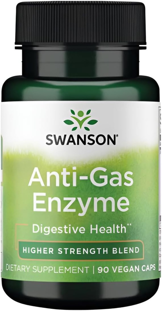 Swanson Anti- Gas Ένζυμο 123 Χιλιογραμμάρια 90 Veg Κάψουλες
