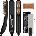 VOVO Beard Straightener Comb Αναβάθμιση Professional 2 σε 1 Ανδρική Γύμναση Ίσιωμα Μαλλιά Ισιωτική Βούρτσα Φορητή Anti-Burn 6 Θερμοκρασία ρυθμιζόμενη με οθόνη LED για το σπίτι και τα ταξίδια