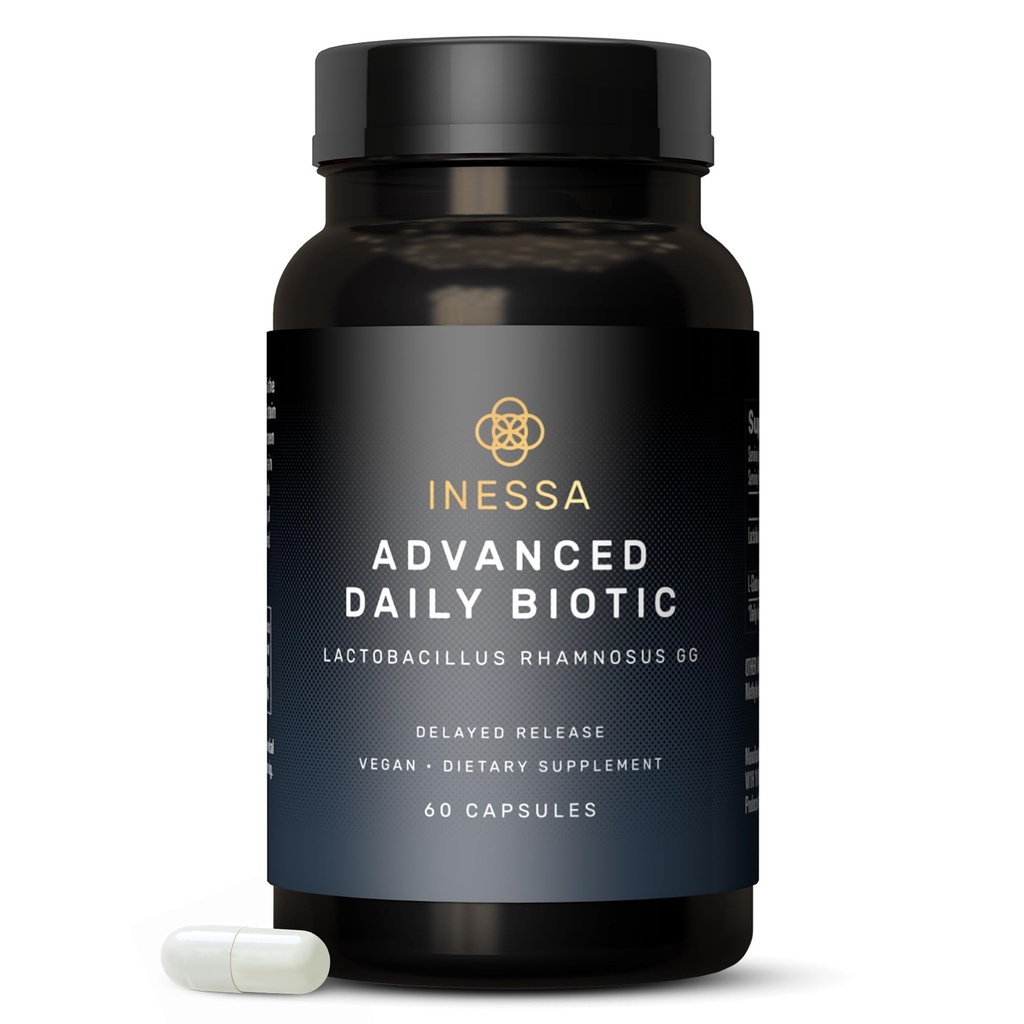 Inessa Daily Biotic - Probiotics for Women Digestive Health with Delayed Release Technology - Advanced Probiotic with 10 Billion CFU - Lactobacillus Rhamnosus Strain 60 Vegan Κάψουλες για άνδρες & γυναίκες