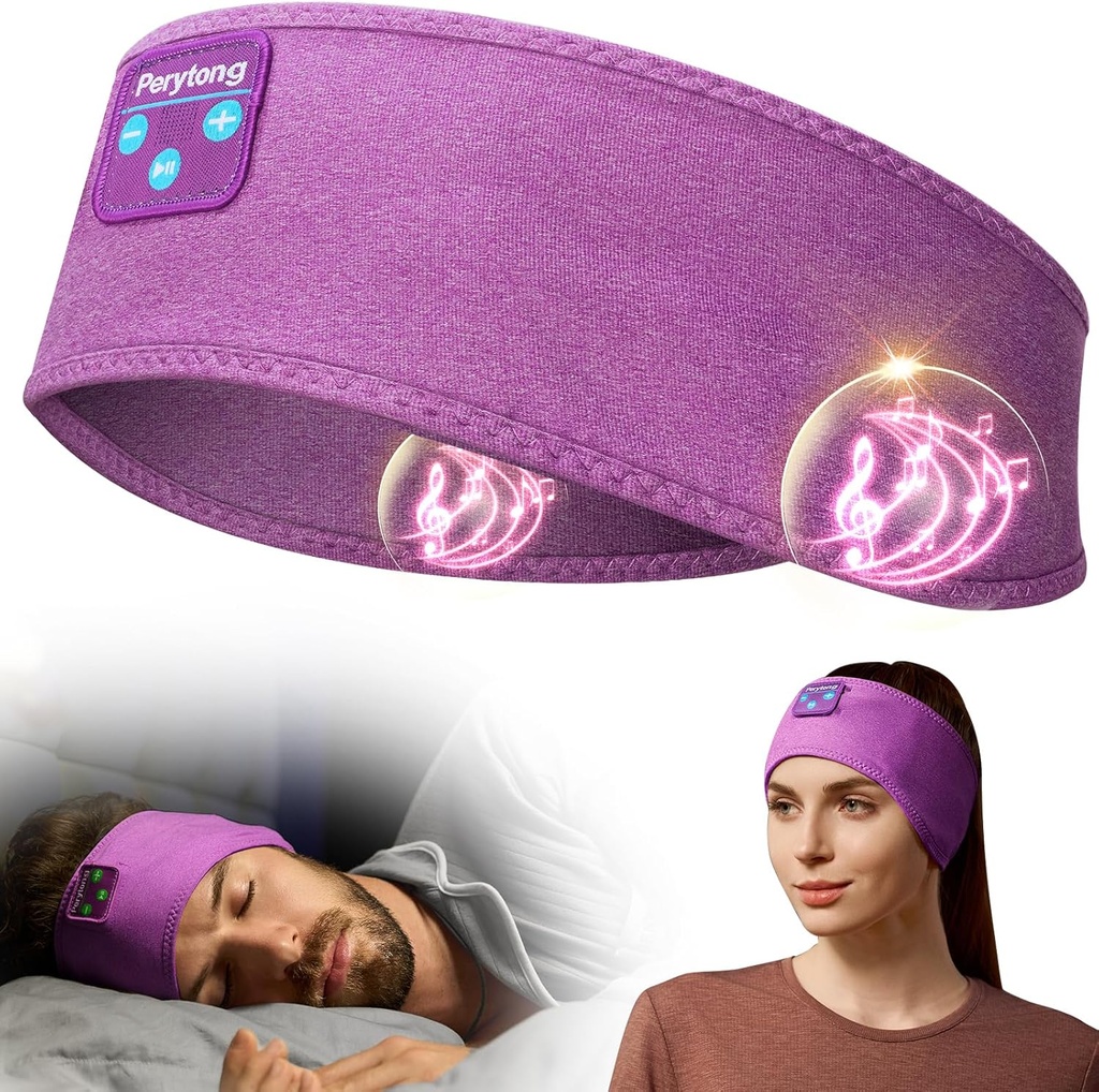 Perytong Sleep Headphones Bluetooth Headband, Αθλητικά Ασύρματα ακουστικά Κοιμισμένα ακουστικά με Ultra-Thin HD Στερεοφωνικά ακουστικά για Sleeping Workout Τρέχοντας Cool Gadgets Μοναδικά δώρα