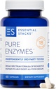 Essential Stacks Pure Digestive Enzymes (Gluten, Dairy & Soy Free) - 18 Enzymes for Digestion incl. Amylase, Lipase & Lactase - Χορτοφαγικά & Μη ΓΤΟ (60 Κάψουλες)