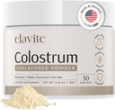 Bovine Colostrum Powder (Unflaved) Grass Fed Colostrum Supplement for Gut Health, Immune Support Healthy Hair, Skin & Nails - 30 Μερίδες