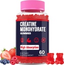 Creatine Monohydrate Gummies for Women & Men, Taurine & B6, Chewable Creatina Pre Workout Gummies for Max Strength & Muscle Growth, Energy, Endurance, Createine for Men & Women - 1 Φιάλη