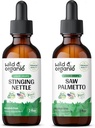 Άγρια & οργανικά stinging απόχρωση ρίζας βράχων 2 fl oz & Saw Palmetto απόχρωση 2 fl oz