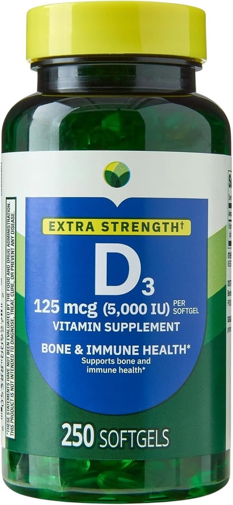H4U Extra Strength Vitamin D3 5000 IU (125 mcg) Softgels 