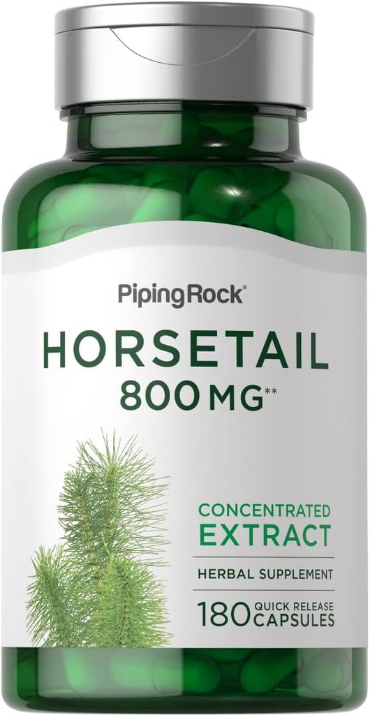Piping Rock Horsetail Capsules 800 mg | 180 Count | Herb Extract Supplement | Non-GMO, Gluten Free
