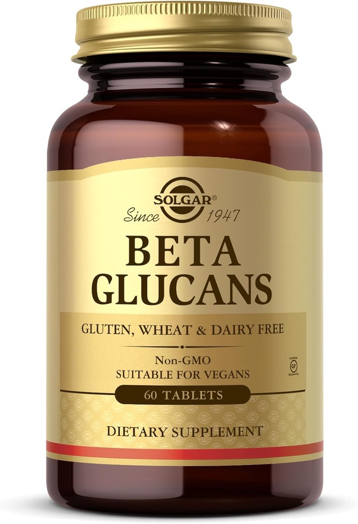 Solgar Beta Glucans - 60 Δισκία - Μη ΓΤΟ, Vegan, Γλουτένη & Γαλακτοκομικά Χωρίς - 60 Μερίδες