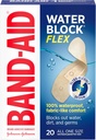 Συγκρότημα προϊόντος Brand Water Block Flex 100% Αδιάβροχοι Αυτοκόλλητοι Αυτοκόλλητοι Συγκολλητικοί Επιδέσμοι για την φροντίδα των πληγών πρώτου βοηθού των μικρών περικοπών, σκραπς & πληγές, Ultra-Flexible Design, Στείρα, Όλα ένα μέγεθος, 20 ct