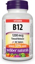 Webber Naturals Βιταμίνη B12 Timed Release 1200mg 80 δισκία