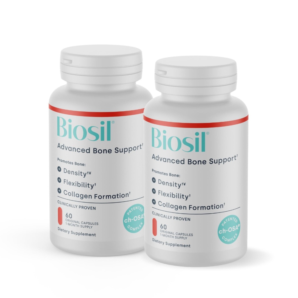 Biosil Bone Collagenizer Ultra - 60 κάψουλες Veggie, Συσκευασία των 2 - με πατενταρισμένο Ch-OSA Complex + Choline, Inositol, MK7 & Βιταμίνη B12 - GMO Δωρεάν - 60-Ημέρα προσφοράς