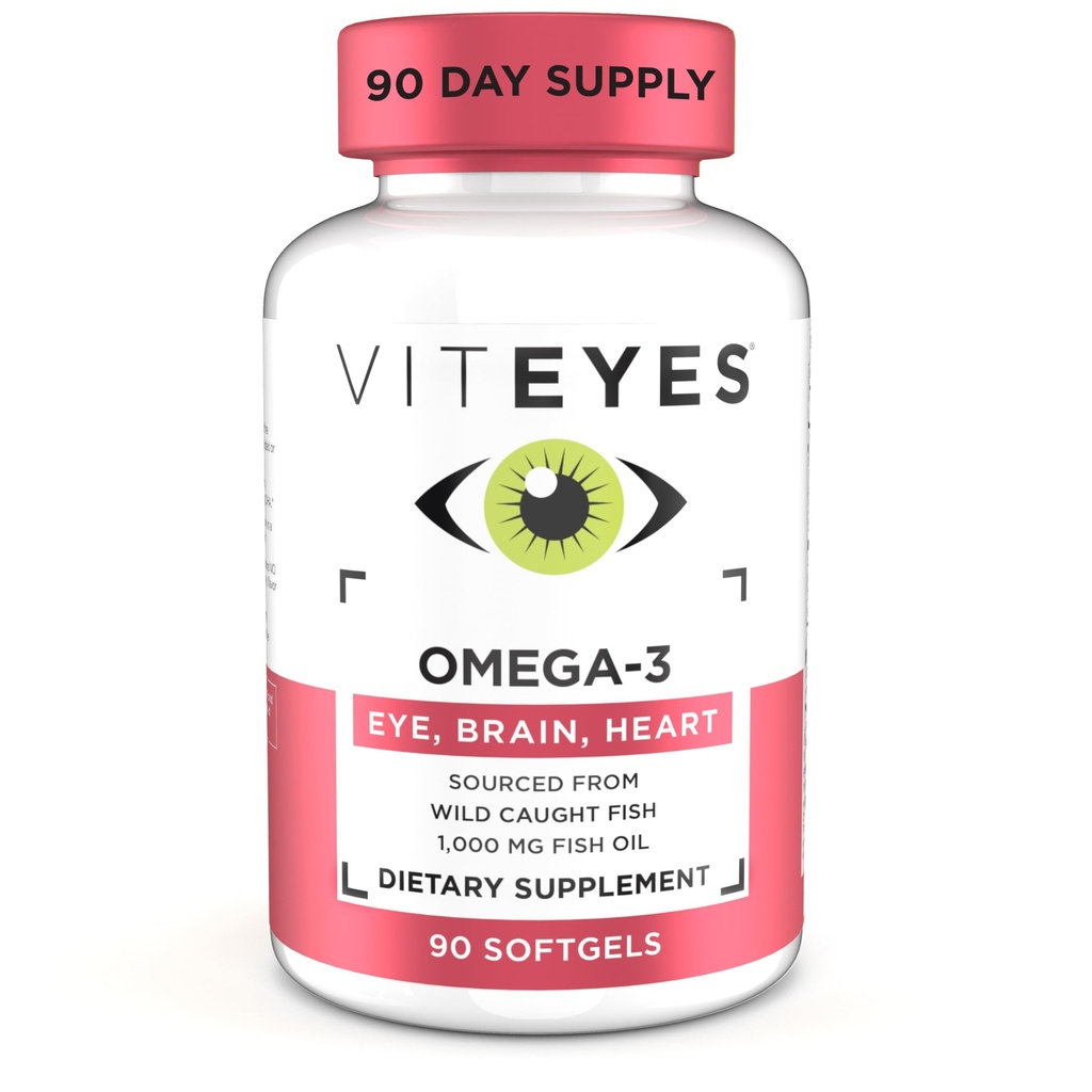 Viteyes Omega-3 Συμπλήρωμα υγείας όρασης, πλούσιο συμπλήρωμα διατροφής EPA & DHA, 90 Softgels