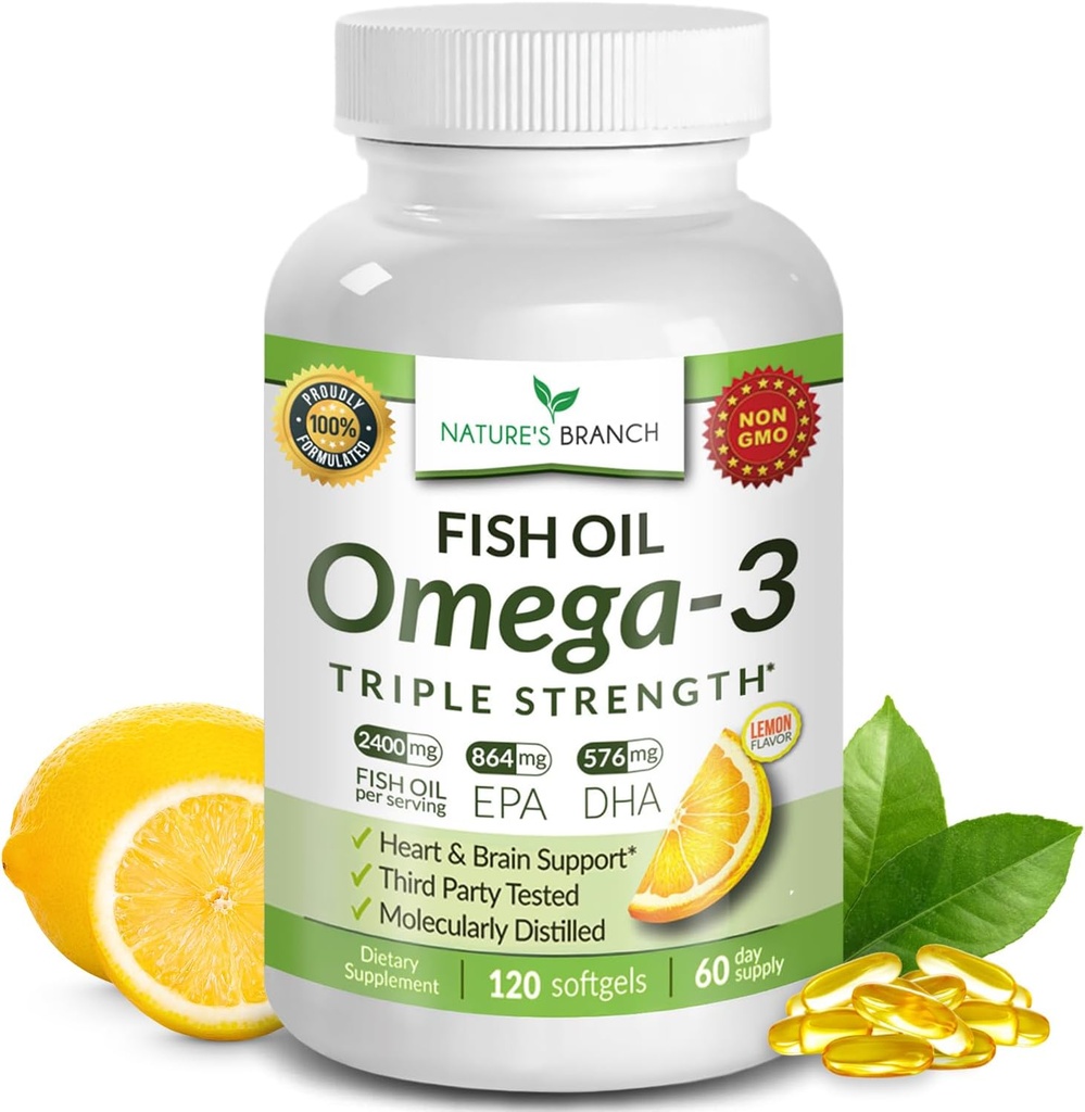 Best Triple Strength Omega 3 Fish Oil Χάπια 2400mg 