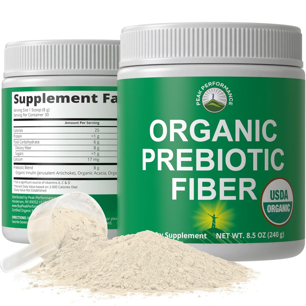 Βιολογικές προβιοτικές ίνες 3 σε-1 Vegan Powder for Gut Health. Πρεβιοτικά που βασίζονται σε οργανικά φυτά με βάση τα προβιοτικά του USDA με οργανική ινουλίνη (Jerusalem Artichoke), Acacia Fibers, SunFiber