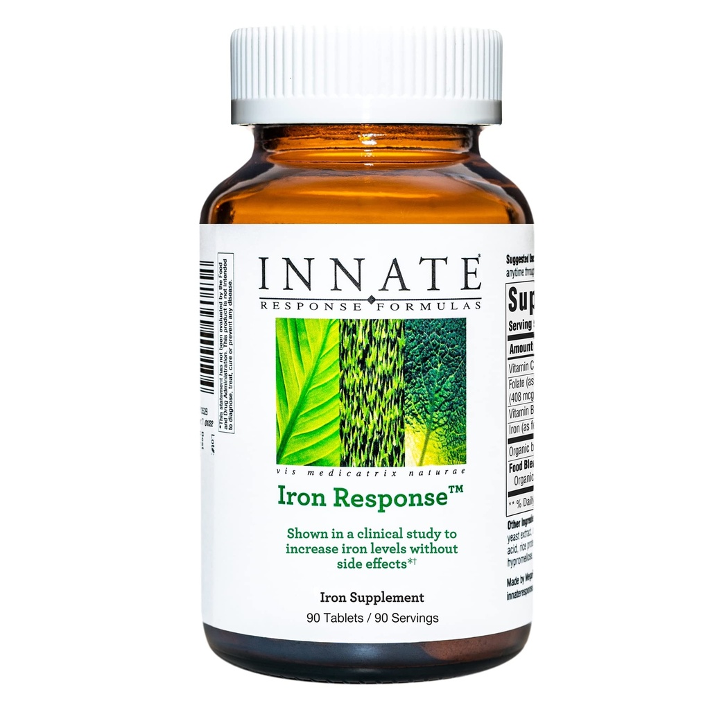 INNATE Response Formulas Iron Response - Daily Iron Supplement - Κλινικά Δείχνει να αυξάνει τα επίπεδα σιδήρου - Vegan, Non-GMO, και Kosher - Made Without 9 Food αλλεργιογόνα - 90 δισκία (90 μερίδες)