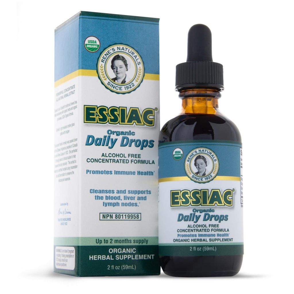 Essiac Original Tea USDA Organic Daily Drops for Enhanced Lymphatic Drainage and Immune Support 