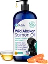 Pure Wild Alaskan Salmon Oil for Dogs, Omega 3 Formula, Fish Oil Σκύλος Liquid, Skin and Coat Supplement for Shedding, Dry Ichy Skin and Allergies, EPA + DHA Λιπαρά Οξέα, μπουκάλι αντλία 32 oz
