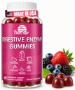 Digestive Enzymes Chewable Gummies: Helps Food Intolerance, Debloat, and to Digest Dairy, Carbs, Veggies, Protein, Fruit -Amylase Protease Lipase Lactase- Naturally Flavored Vegan Gummies. 60 Count