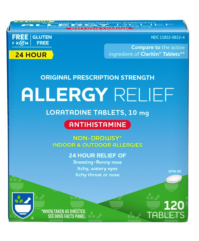 Rite Aid 24 Hour Loratadine 10 mg Alergy Relief Tablets, 10mg - 120 Count 