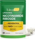 Συμπλήρωμα NAD - Liposomal Nicotinamide Riboside 900mg, Resveratrol, Quercetin - Υψηλή καθαρότητα NAD συμπλήρωμα για την ενέργεια, υποστήριξη Κυτταρική υγεία, Stamina & υγιή γήρανση - Ultra Strength 80 κάψουλες