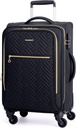 BAGSMART Carry On Luggage 20 Inch,Softside Επεκτεινόμενη Βαλίτσα με Τροχούς Spinner, Αποσκευές 22x14x9 Αεροπορικά Εγκεκριμένα Rolling Ελαφριές Βαλίτσες για γυναίκες άνδρες, Compact Carry-On (Μαύρο)