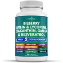 NEW AGE Eye Health Vitamins with Bilberry Lutein & Zeaxanthin Lycopene Resveratrol Resveratrol Resveratrol Resveratrol Seed Aspaxanthin - Eye Vitamin - 60 Count