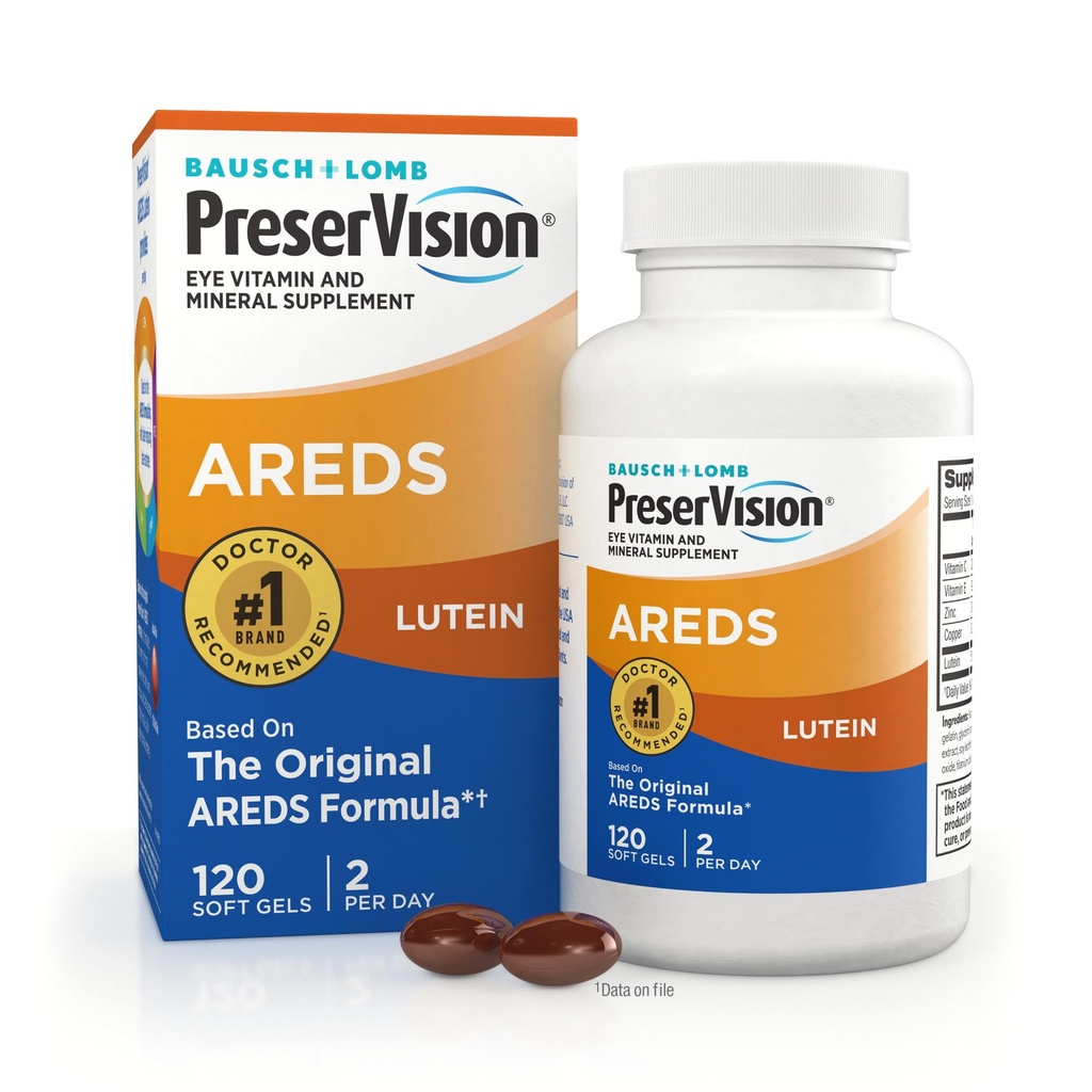 PreserVision AREDS Eye Vitamins, #1 Eye Doctor Recommended Brand, Multivitamin with Lutein, Vitamins C & E, Ψευδάργυρος, και Συμπληρώματα χαλκού, 120 Softgels