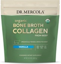 Dr. Mercola Organic Broth Collagen Powder - Υποστηρίζει την υγεία των οστών και την ανάπτυξη των μυών - USDA Organic, Non-GMO, Gluten-free & Dairy-Free - 30 εξυπηρετούν - Βανίλια Γεύση
