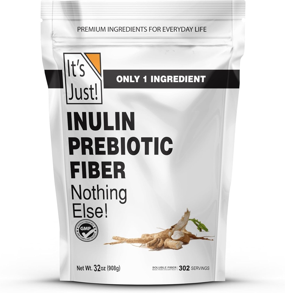 Είναι απλά! - Inulin Prebiotic Fiber, Διαλυτή νερού, Chicory Root Powder, προάγει την υγεία των ορνίθων, Κατασκευάζεται στις ΗΠΑ, Προϊόν του Βελγίου, Vegan/Keto Φιλικό