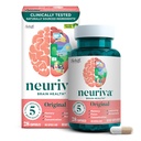 NEURIVA Original Deaffeinated Clinically Tested Nootropic Brain Supplement for Memory, Focus & Recentration, NeuroFactor & Phosphatidylserine, 28ct Κάψουλες